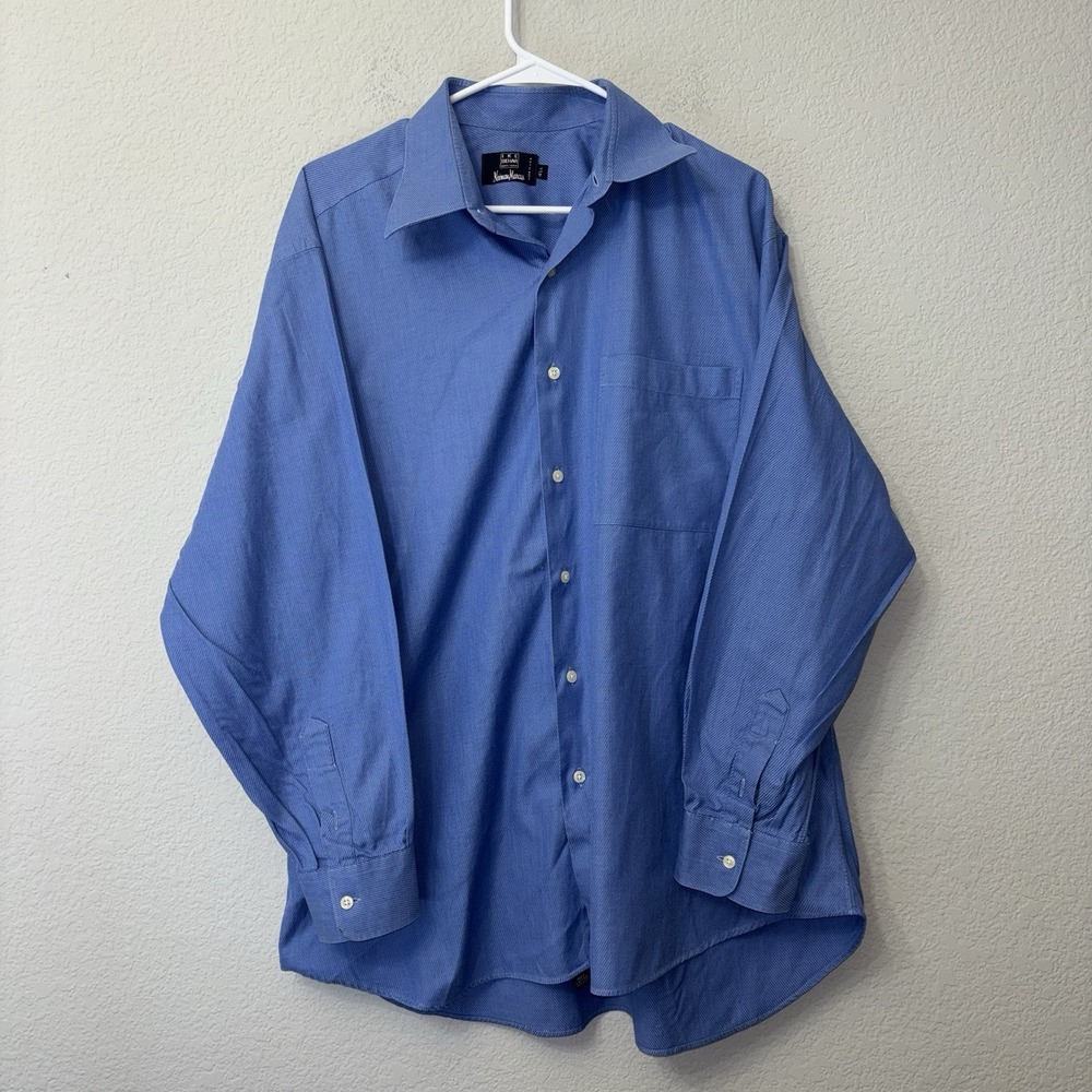 Neiman Marcus Long Sleeve Button Up Dress Shirt Men's Size 16 1/2 Large